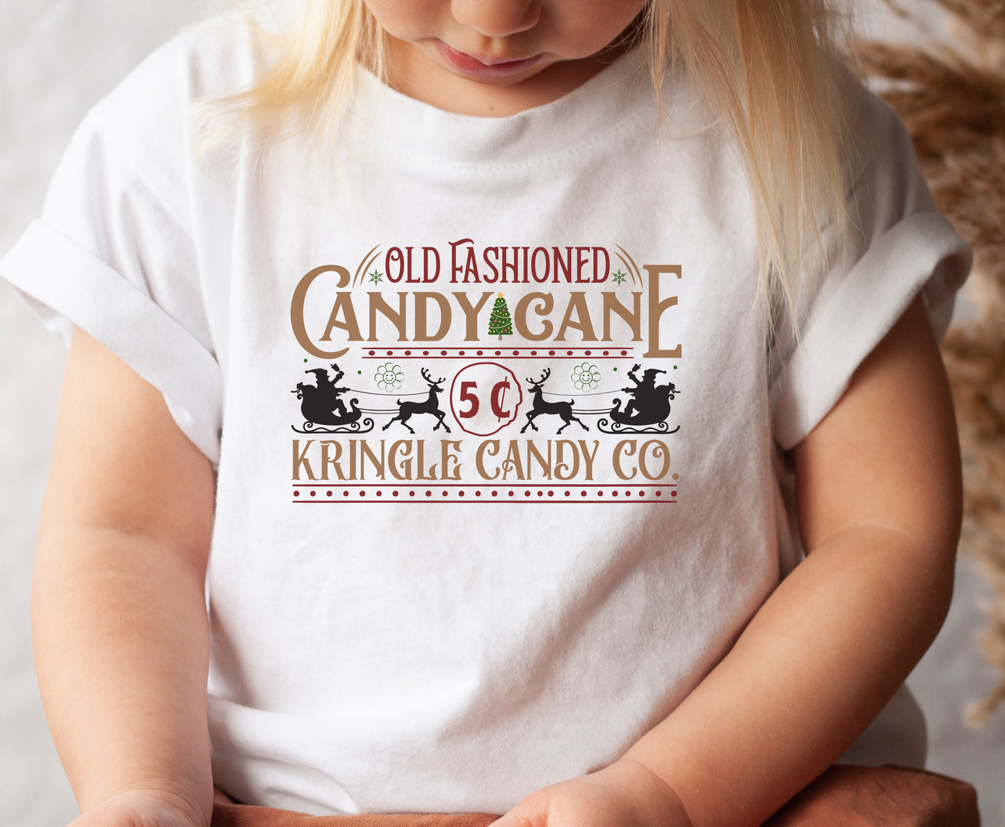 Old Fashion Candy Cane - Full Color Transfer