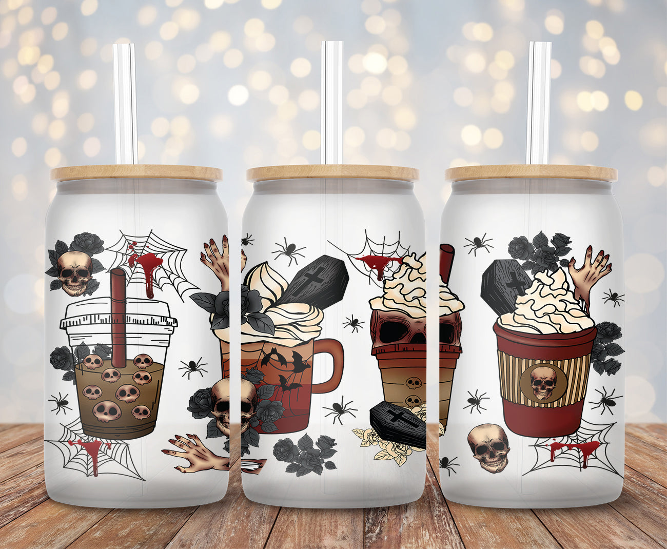 Creepy Latte- 16oz Cup Wrap