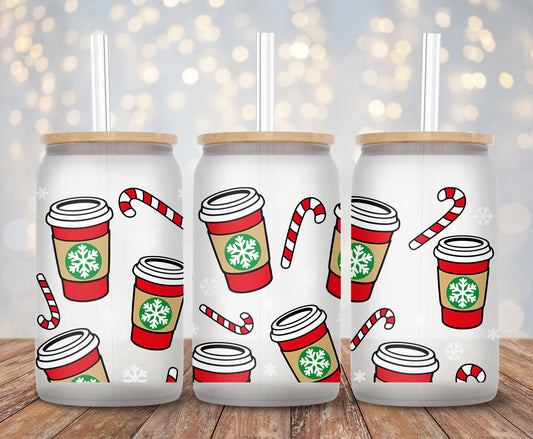 Candy Cane and Coffee - 16oz Cup Wrap