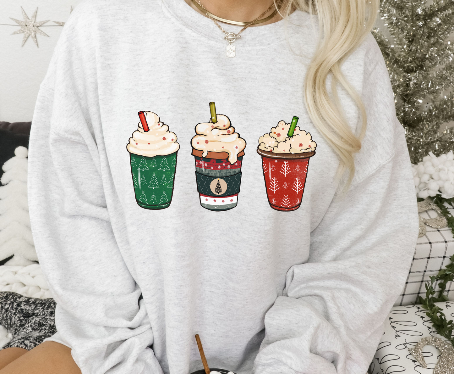 Trio Christmas Latte With Whip - Full Color Transfer