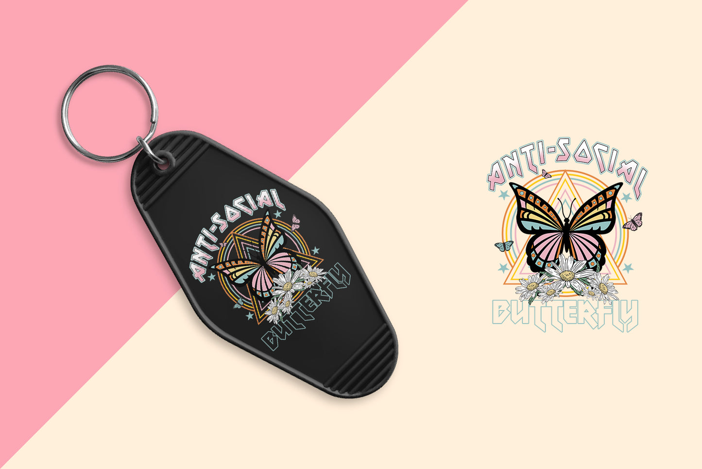 Antisocial Butterfly - Set of 6 (Motel Keychain UV DTF)