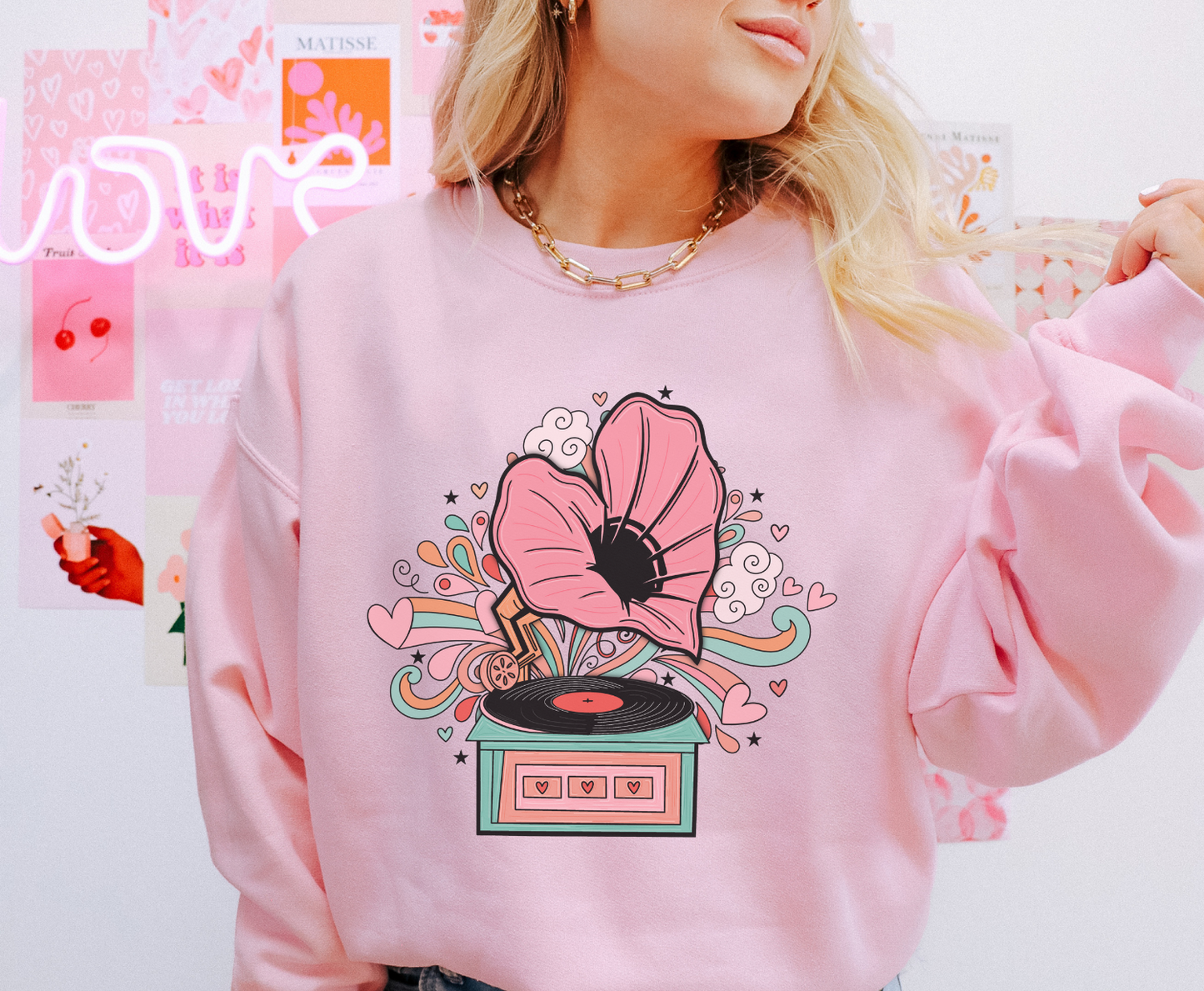 Heart Record Player - Full Color Transfer