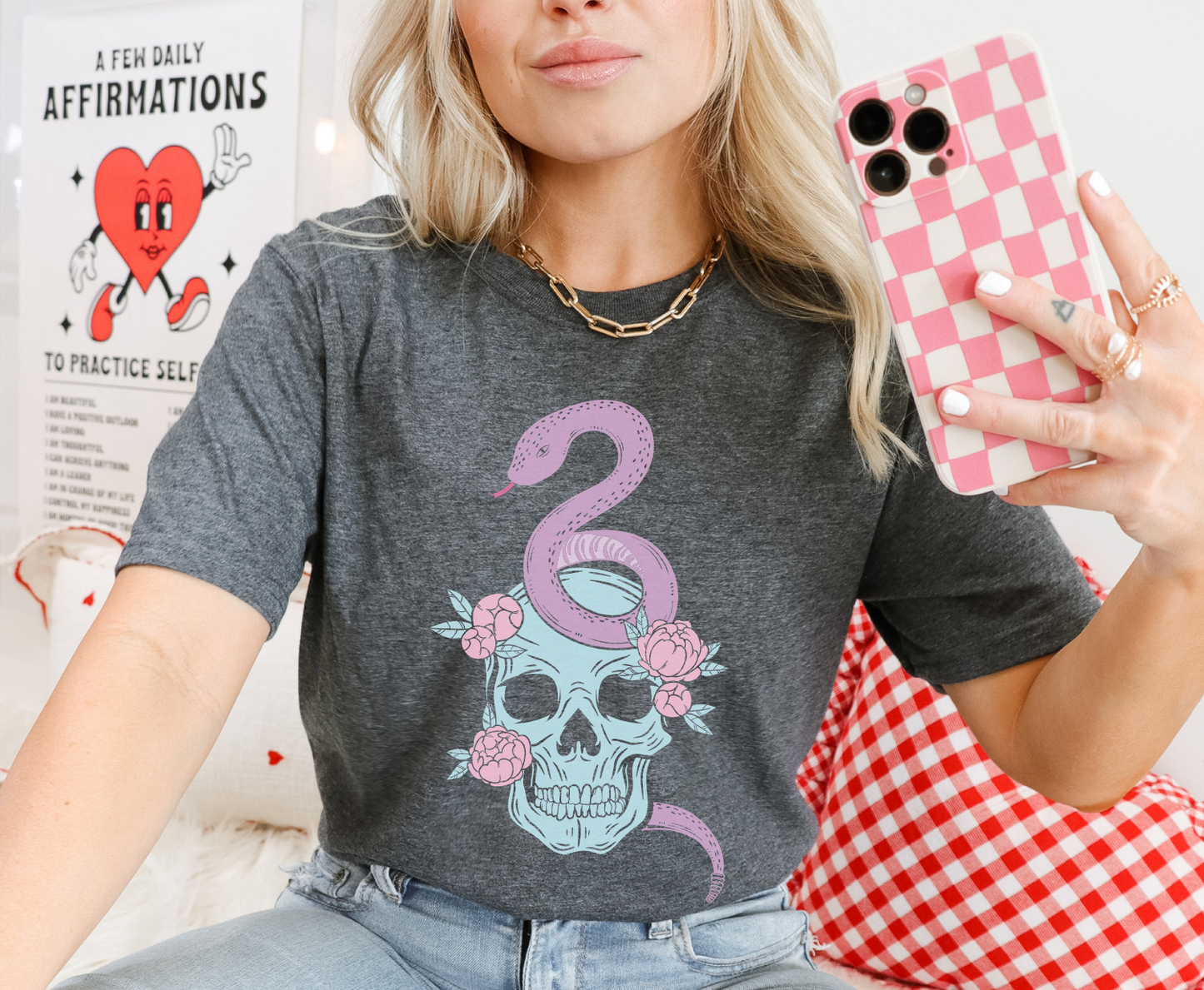 Pastel Skull Snake - Full Color Transfer