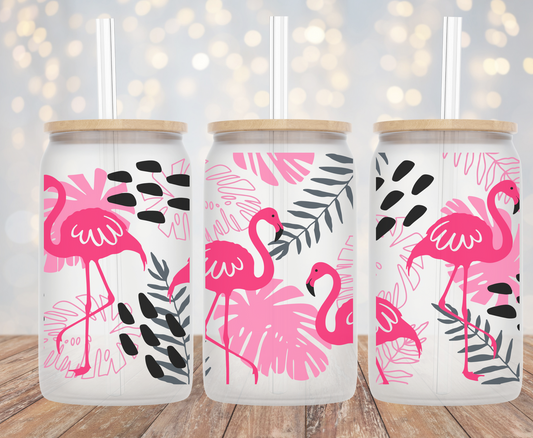 Monstera Flamingo Paradise- 16oz Cup Wrap