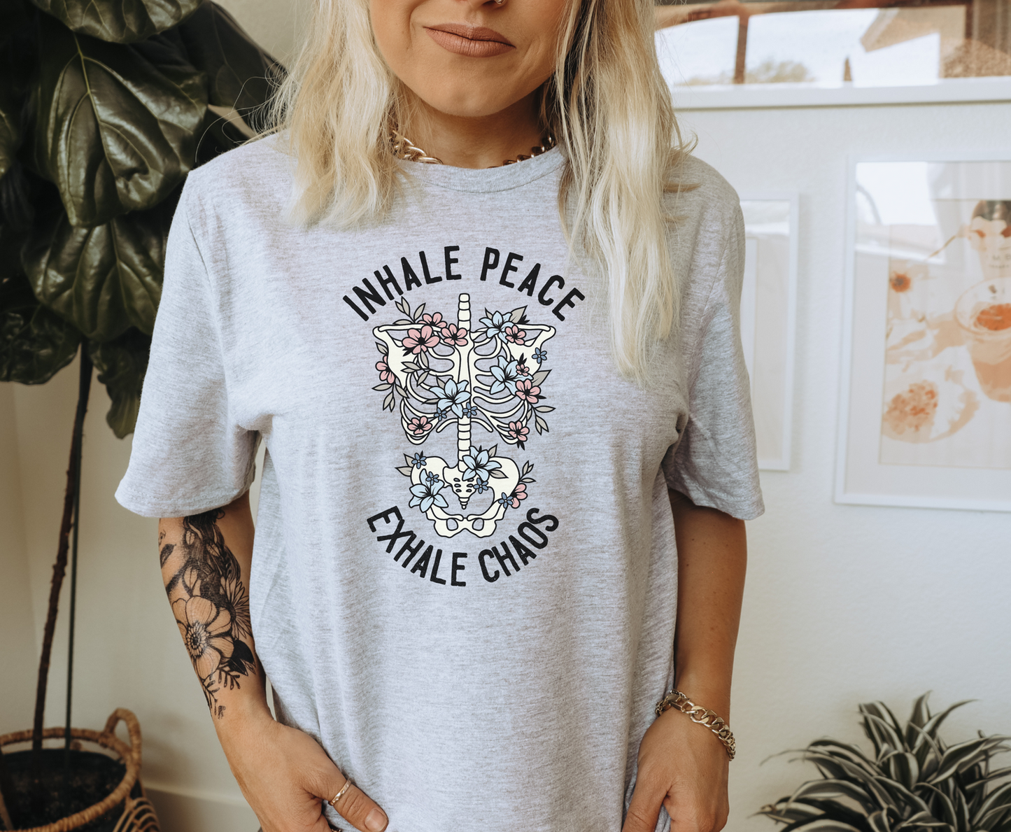 Inhale Exhale Floral - Full Color Transfer