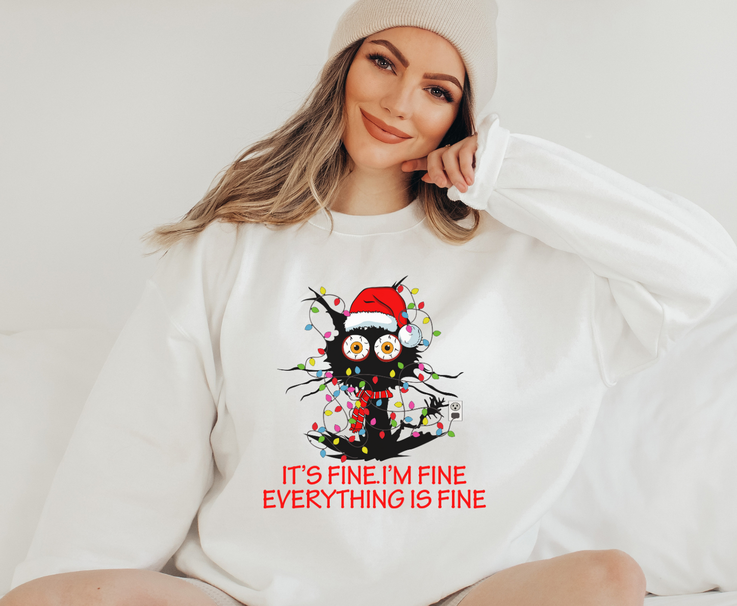 Everything is Fine Cat - Sweatshirt