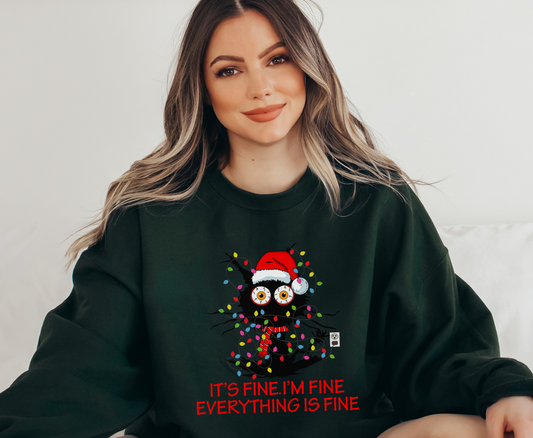 Everything is Fine Cat - Sweatshirt