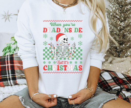 Dead Inside But Its Christmas -  Full Color Transfer