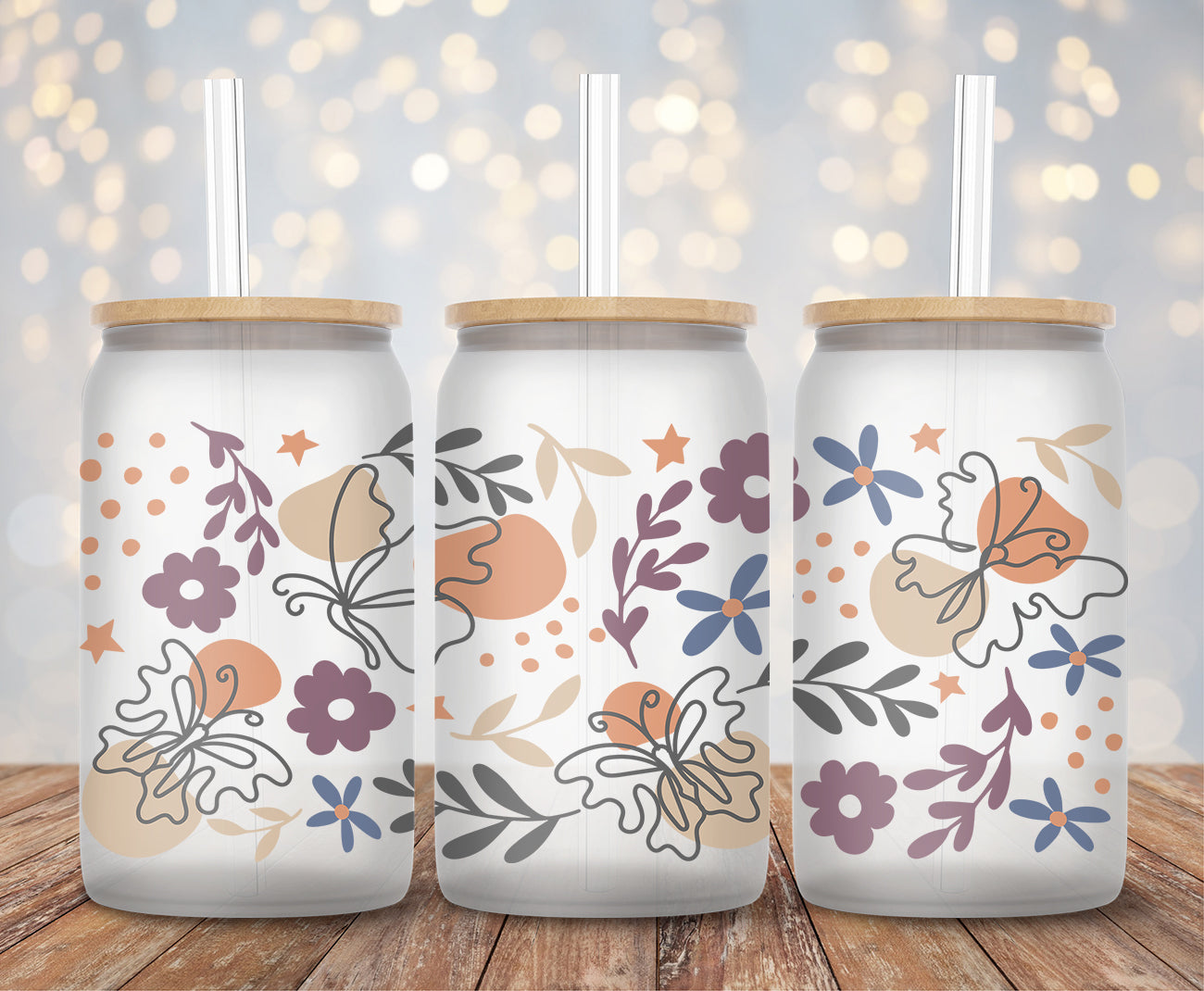 Spring Butterfly Boho - 16oz Cup Wrap