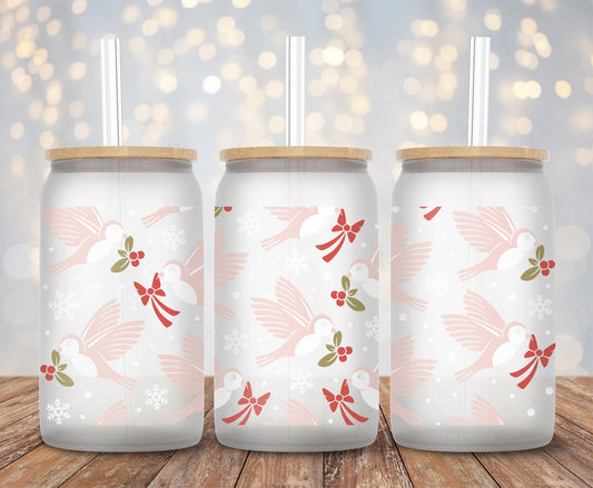 Snowfall Winter Birds - 16oz Cup Wrap