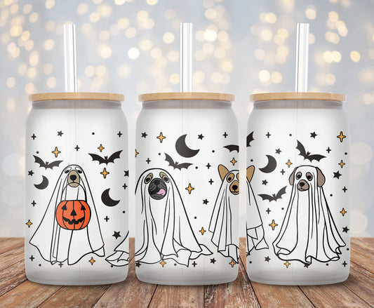 Halloween Ghost Dogs - 16oz Cup Wrap