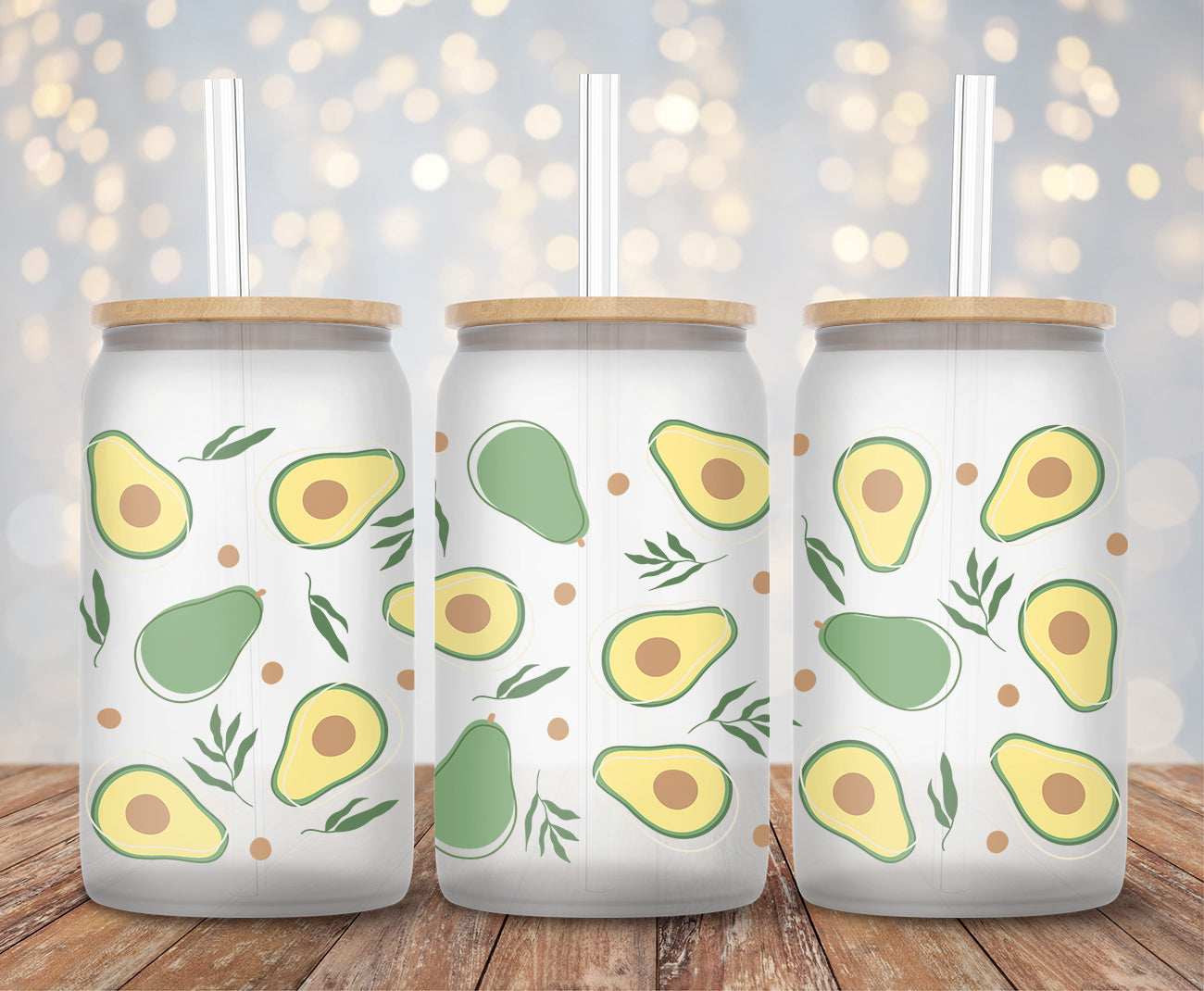 Retro Half Avocado - 16oz Cup Wrap