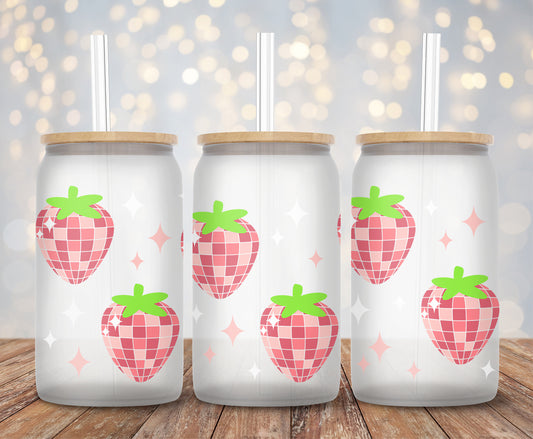 Disco Strawberry - 16oz Cup Wrap