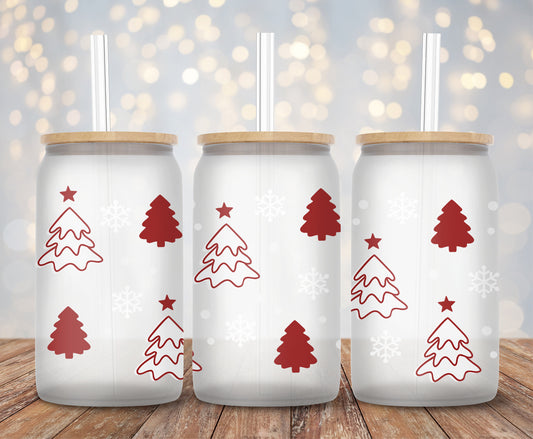 Red Christmas Trees - 16oz Cup Wrap