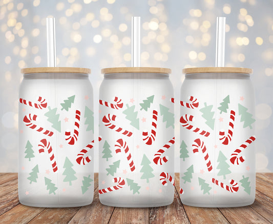 Sweet Candy Cane Trees - 16oz Cup Wrap