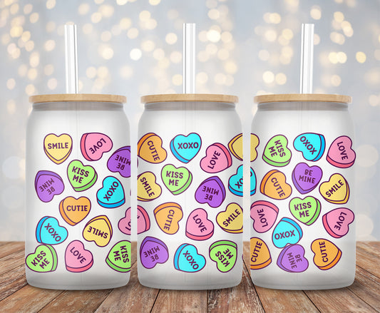 Candy Heart Messages - 16oz Cup Wrap
