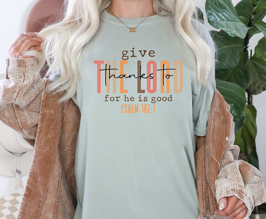 Give The Lord Thanks -  Full Color Transfer