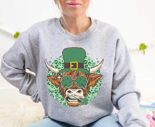 Highland Cow St Patty -  Full Color Transfer