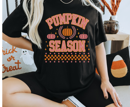 Pumpkin Season Checkered -  Full Color Transfer