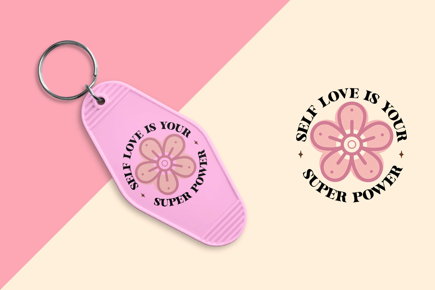 Self Love is your Super Power - Set of 6 (Motel Keychain UV DTF)