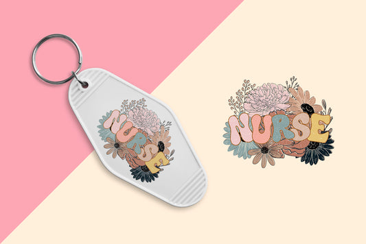 Nurse Floral - Set of 6 (Motel Keychain UV DTF)