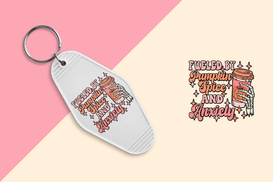 Pumpkin Spice & Anxiety - Set of 6 (Motel Keychain UV DTF)