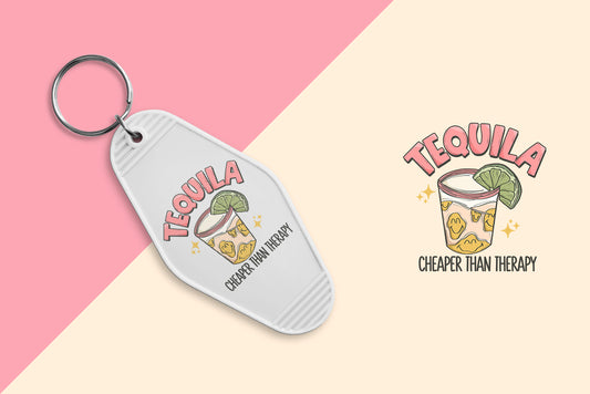 Tequila Cheaper Than Therapy - Set of 6 (Motel Keychain UV DTF)