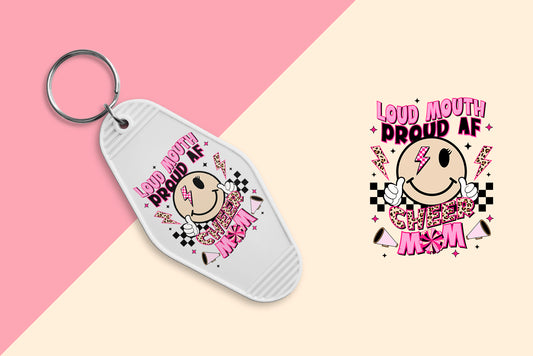 Cheer Mom Proud AF - Set of 6 (Motel Keychain UV DTF)