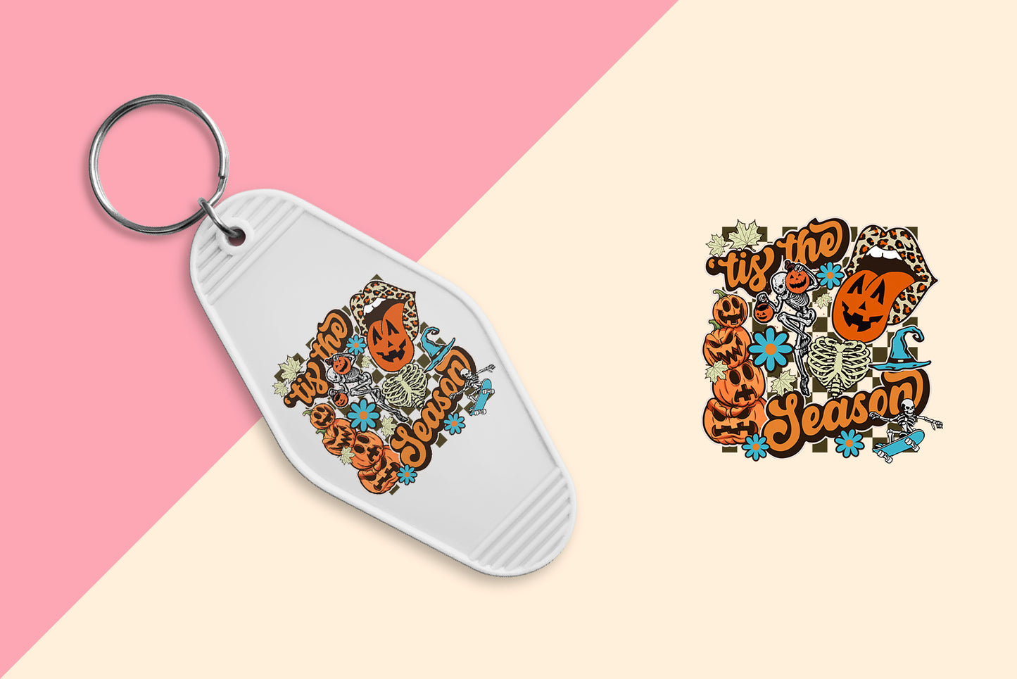 Tis the Season Pumpkin - Set of 6 (Motel Keychain UV DTF)