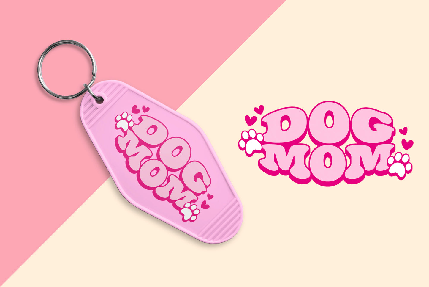 Pink Dog Mom - Set of 6 (Motel Keychain UV DTF)