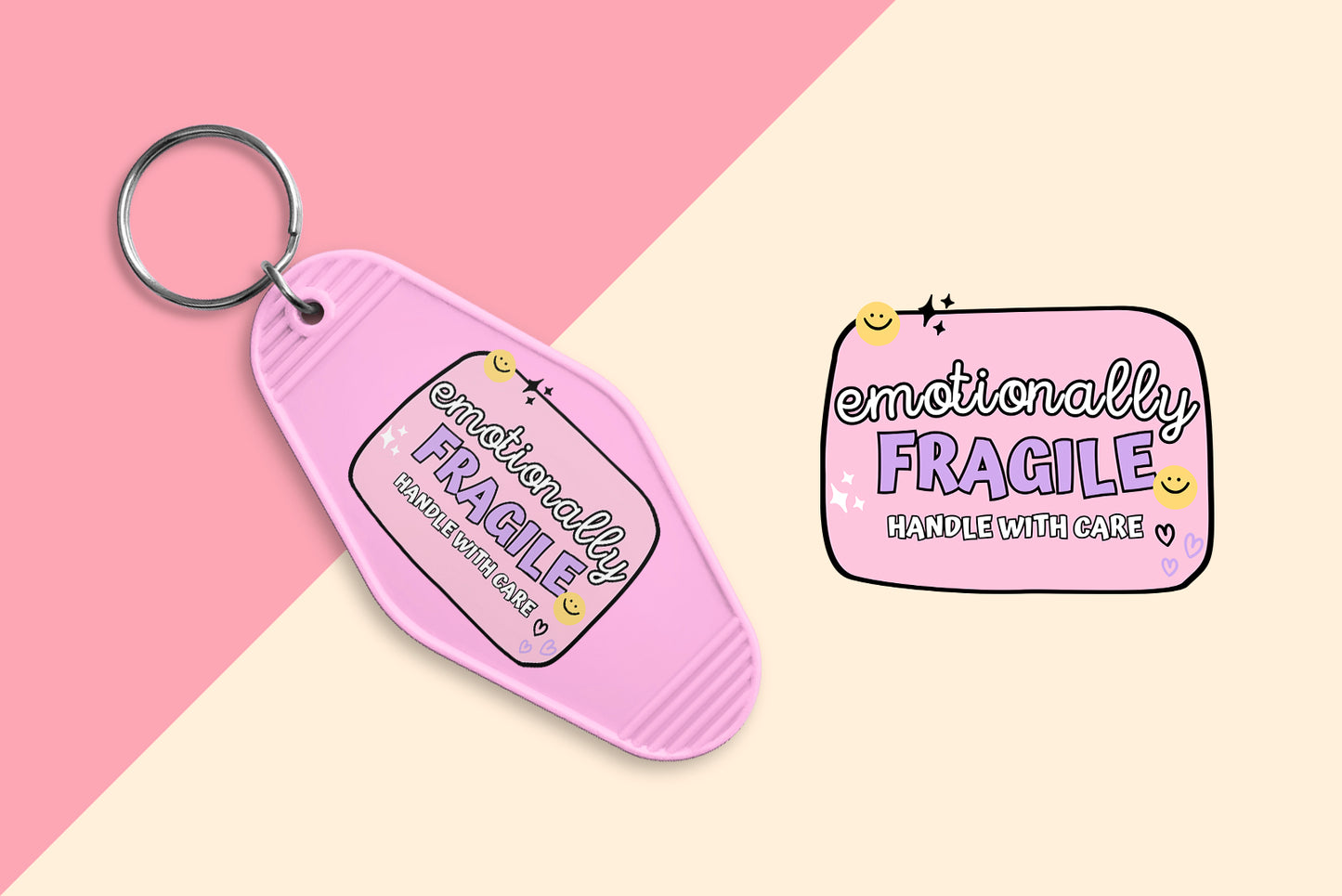 Emotionally Fragile - Set of 6 (Motel Keychain UV DTF)