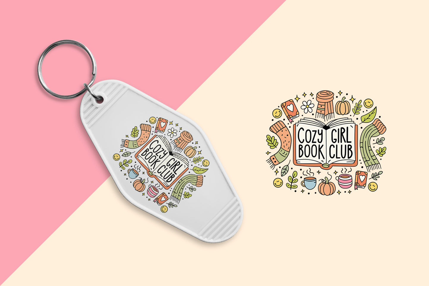 Cozy Girl Book Club - Set of 6 (Motel Keychain UV DTF)