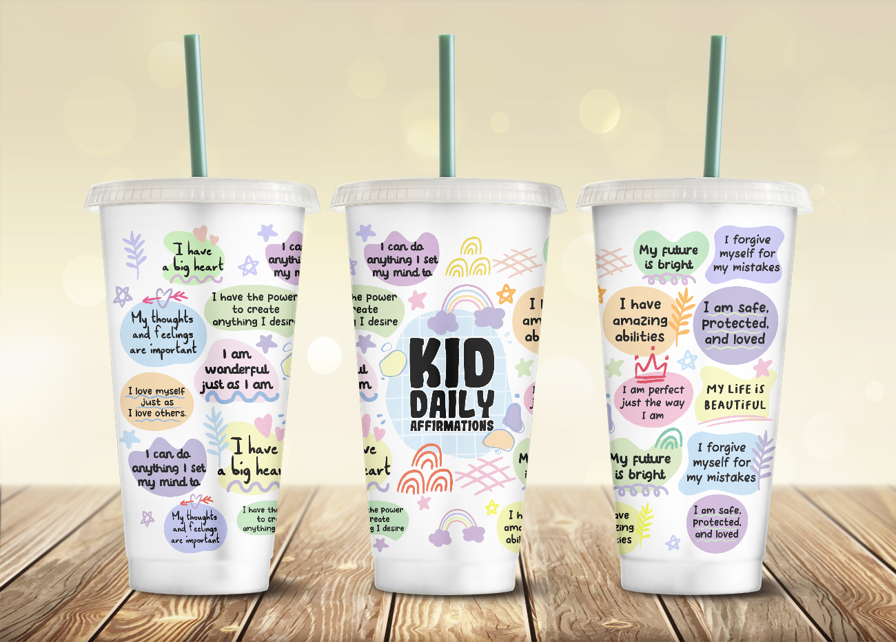 Kid Affirmations - 24oz Cold Cup Wrap