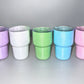 2oz Mini Shimmer Glass Tumbler with Straw