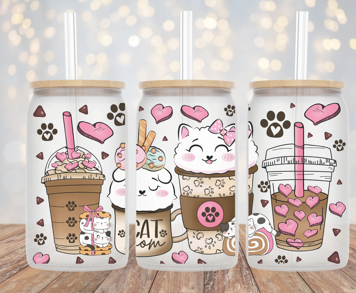Cat Mom Latte - 16oz Cup Wrap