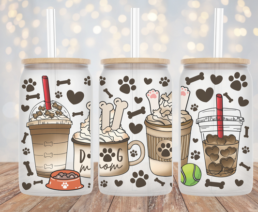 Dog Mom Latte- 16oz Cup Wrap