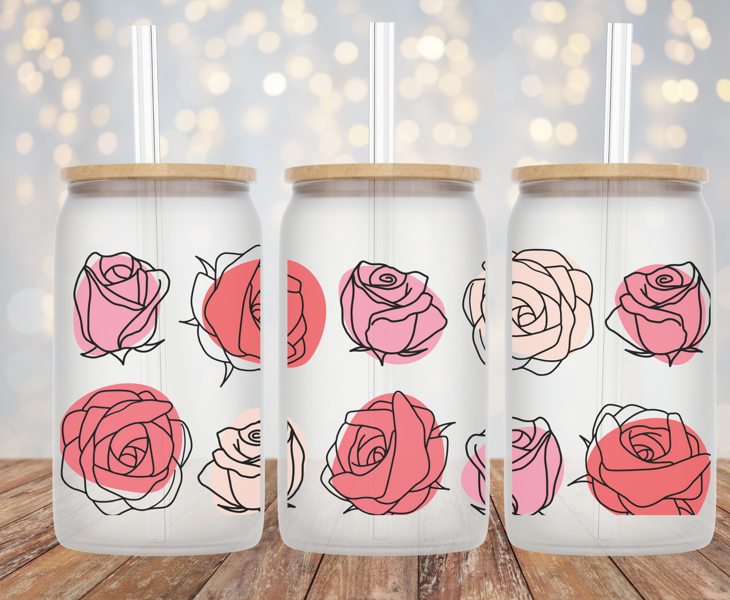 Roses- 16oz Cup Wrap