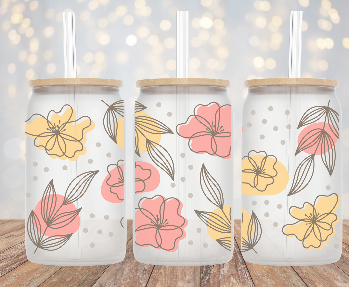 Boho Pretty Floral- 16oz Cup Wrap