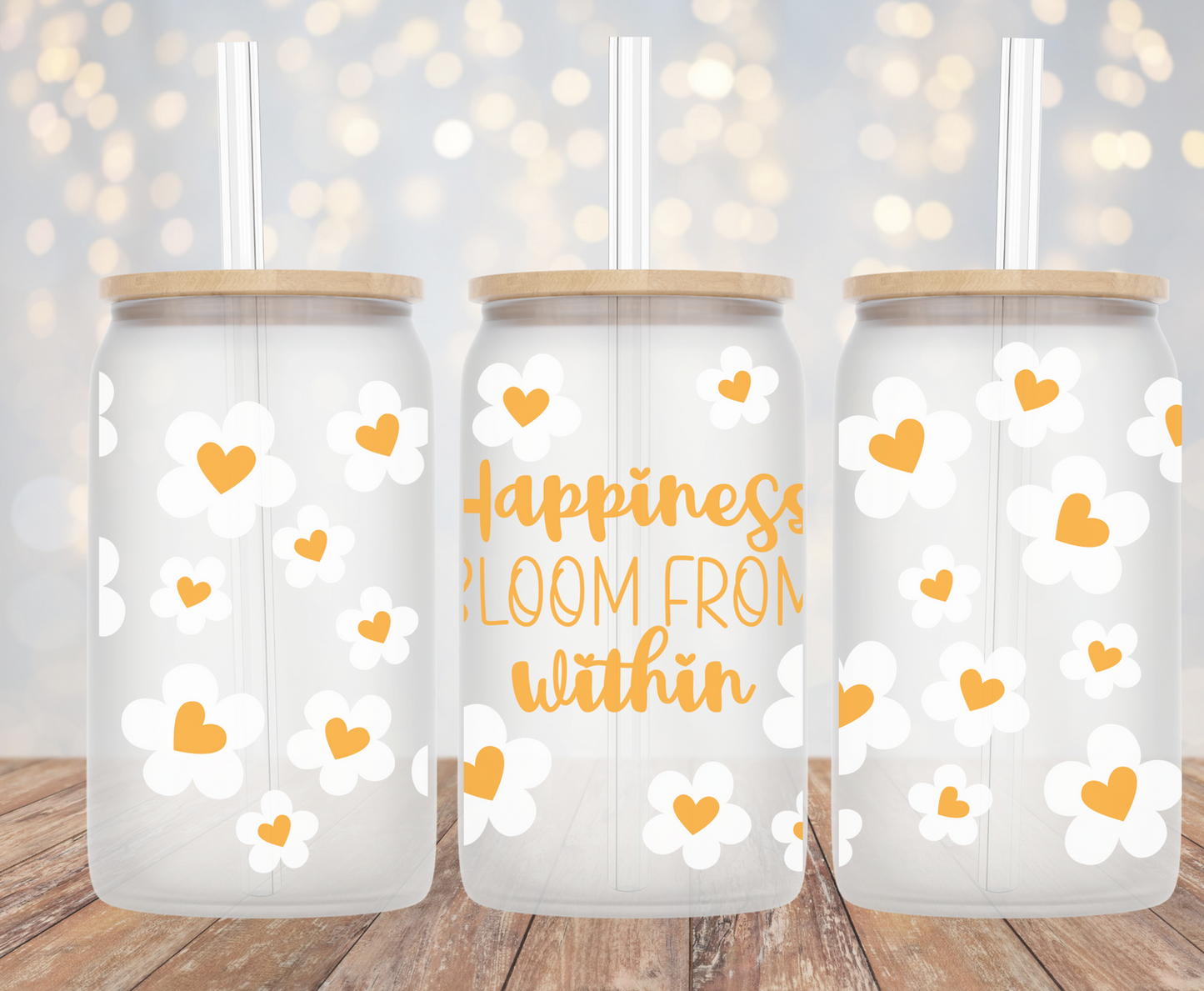 Happiness Bloom from Within - 16oz Cup Wrap