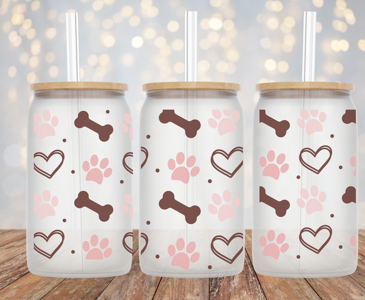 Dog Paws- 16oz Cup Wrap