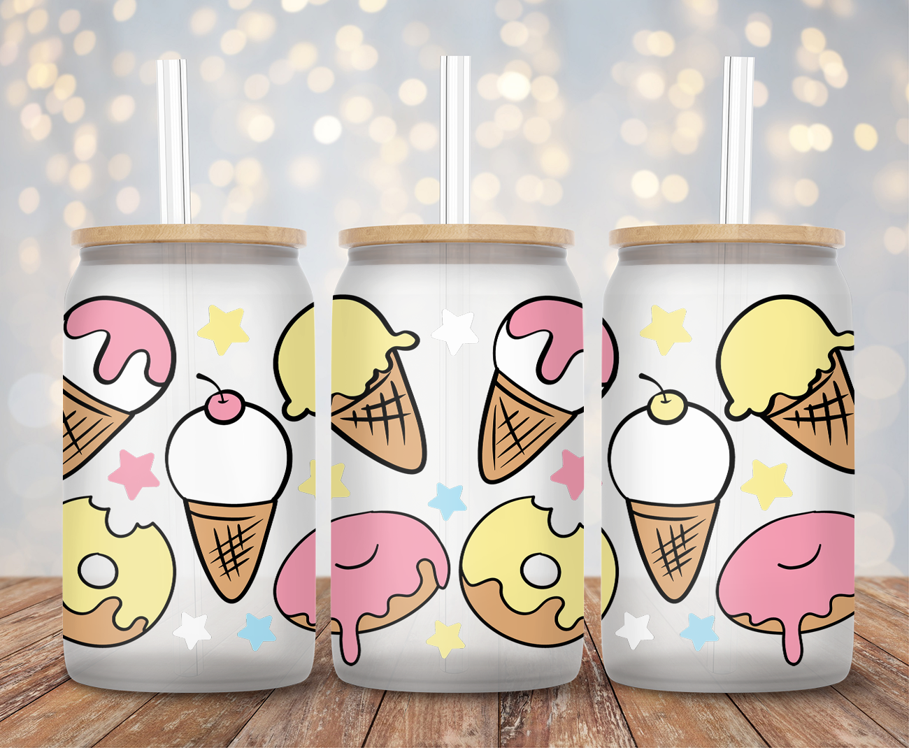 Donut Ice Cream - 16oz Cup Wrap