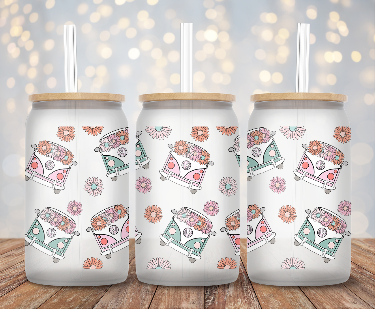 Flower Power On The Go - 16oz Cup Wrap