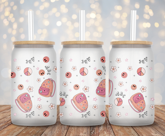 Retro Back To School - 16oz Cup Wrap