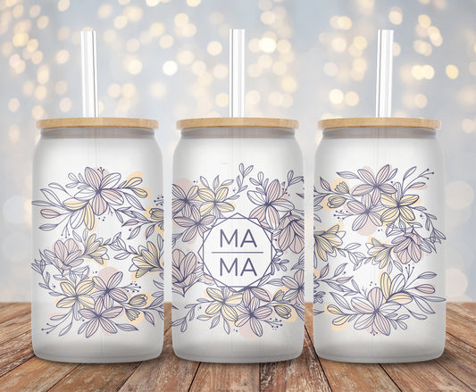 Mama Line Flowers - 16oz Cup Wrap