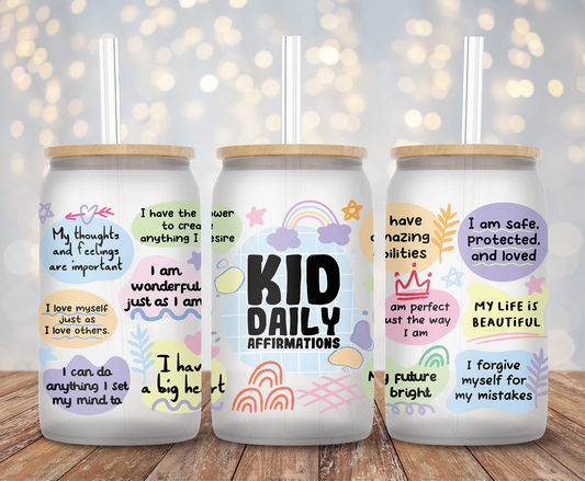 Kid Daily Affirmations - 16oz Cup Wrap