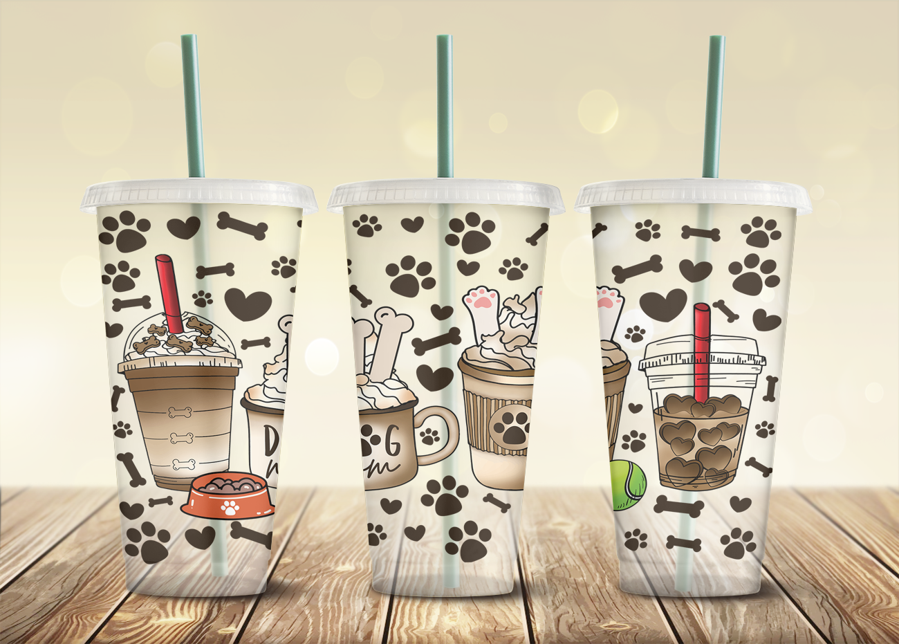 Dog Mom Latte- 240z Cold Cup Wrap
