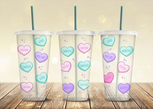 Pastel Self Worth - 24oz Cold Cup Wrap